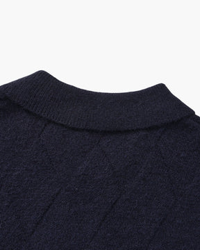Heritage Diamond Knit Zip Cardigan