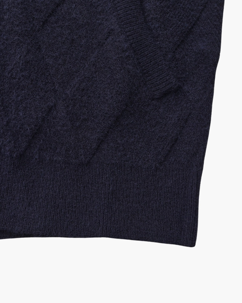 Heritage Diamond Knit Zip Cardigan