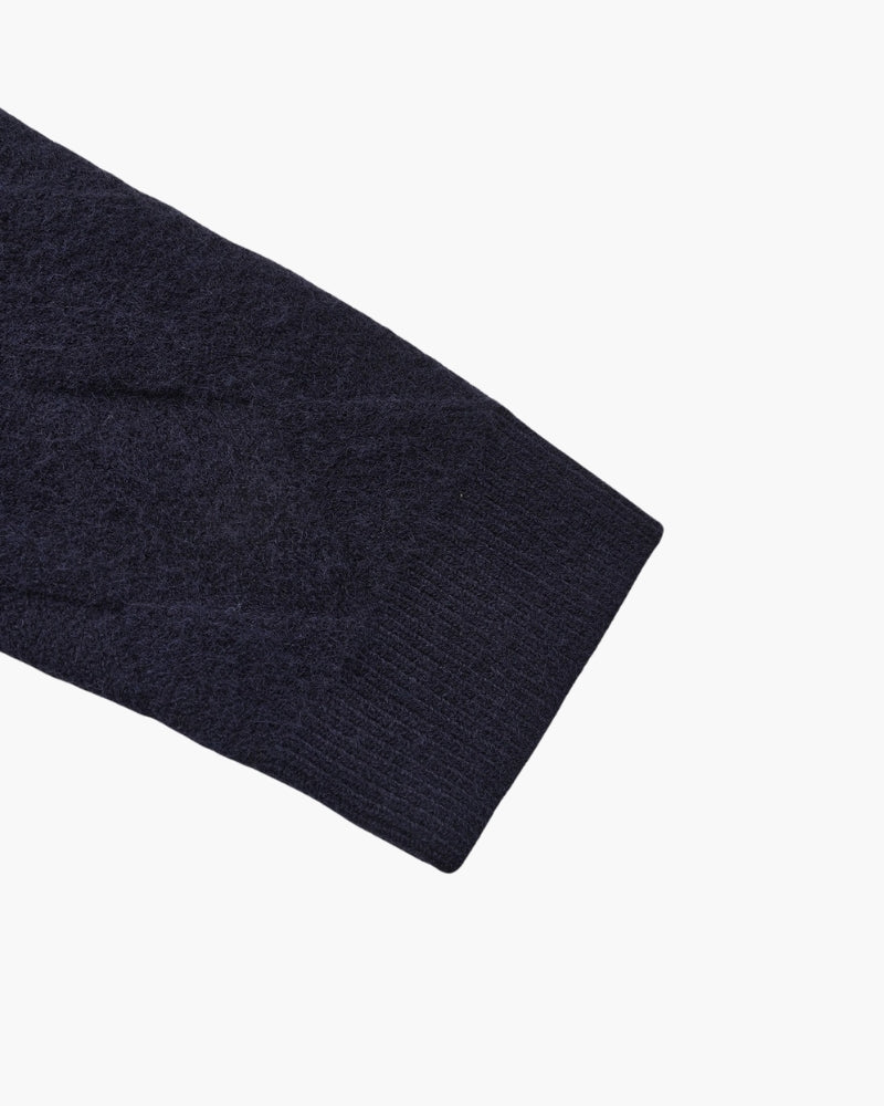 Heritage Diamond Knit Zip Cardigan