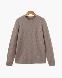 Diamond Knit Crewneck Sweater